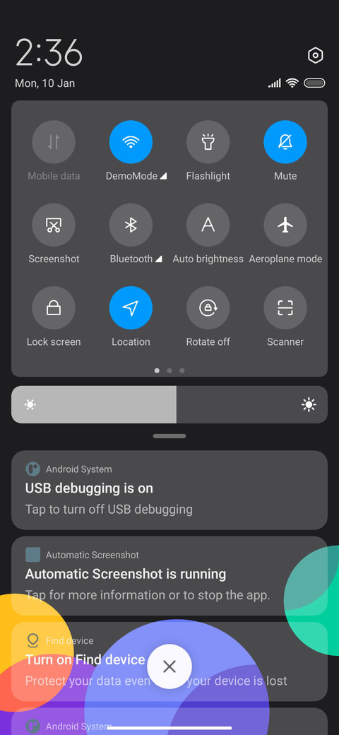 Colorful shapes screenshot