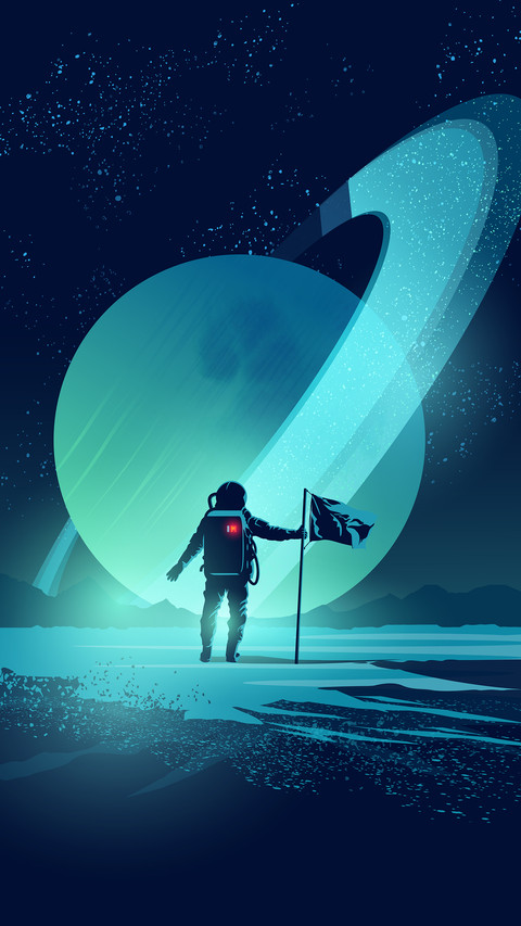 Cute astronaut illustration screenshot