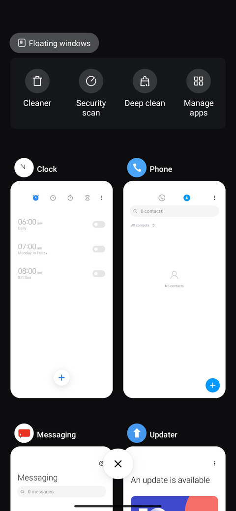 Black UI screenshot