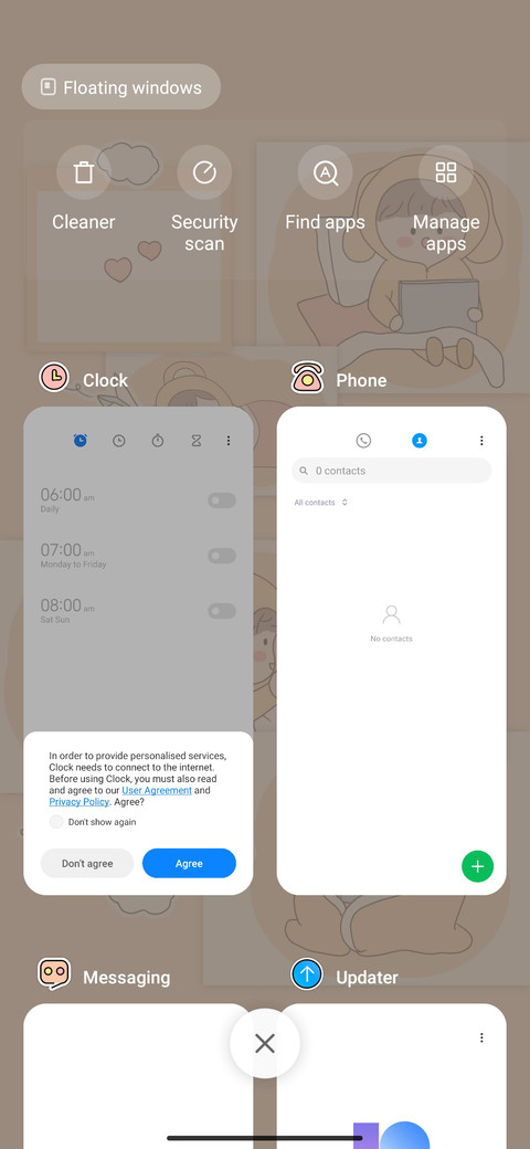 Mobile control screenshot