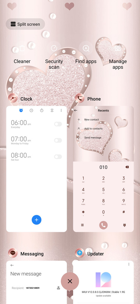 Pink hearts screenshot