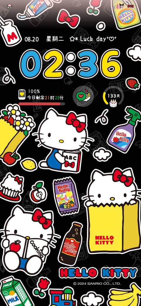 凯蒂猫复古双色贴纸 screenshot