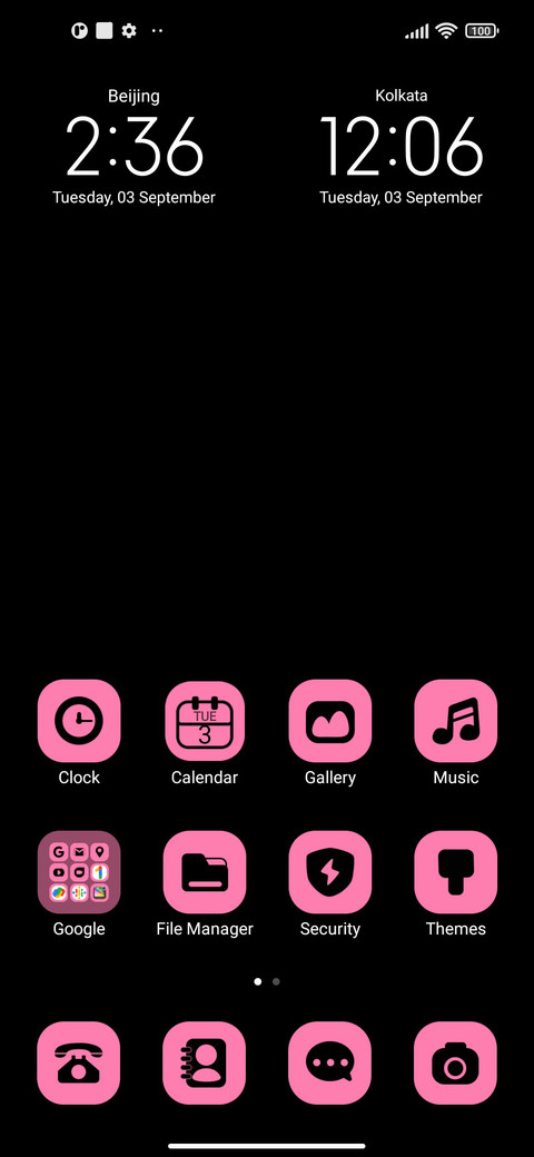 Black Pink Clock screenshot