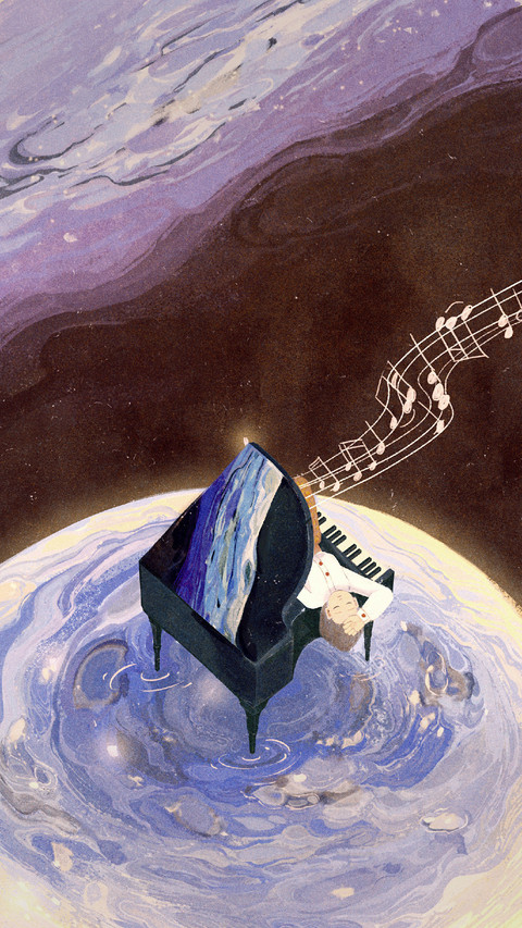 The Boy Lay on The Piano Dreaming About Beautiful Music screenshot
