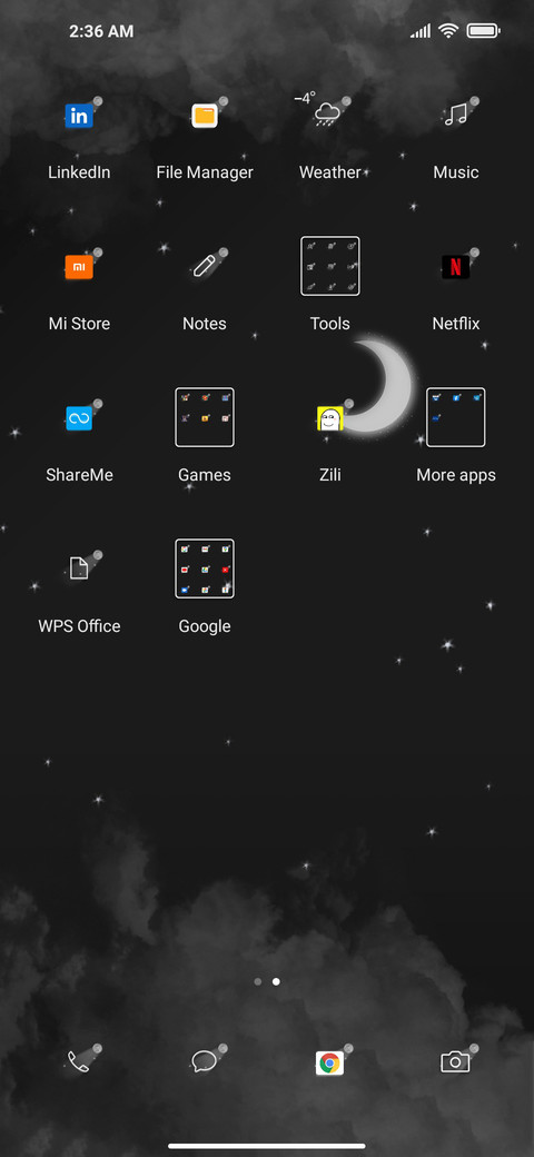 Starry moon night screenshot