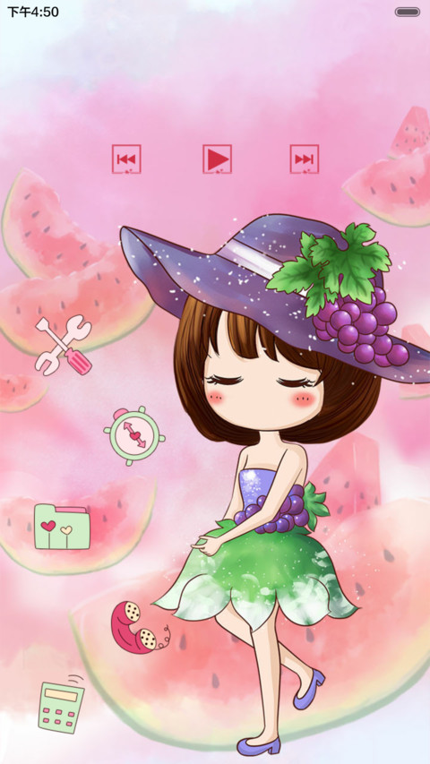 小薇缤纷水果秀 多锁屏、自由桌面、音乐界面  screenshot
