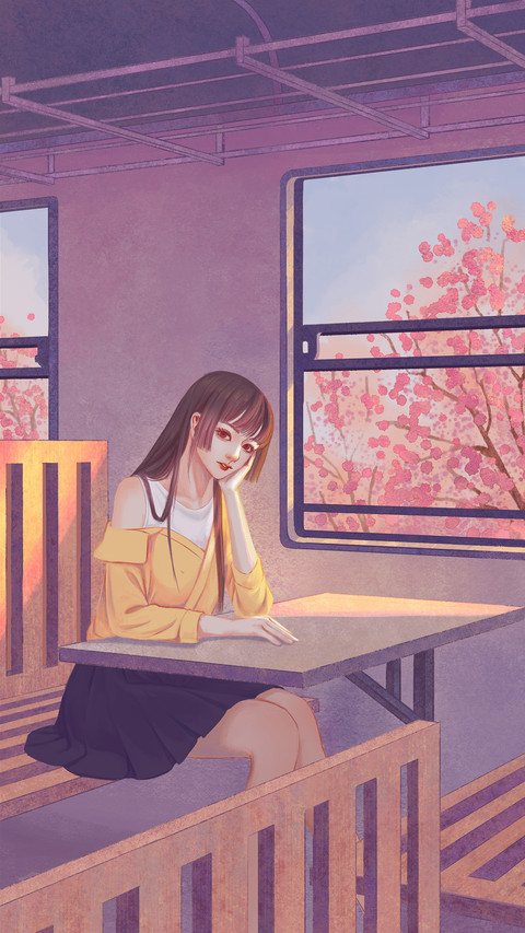 Illustration of a Woman with Long Hair screenshot
