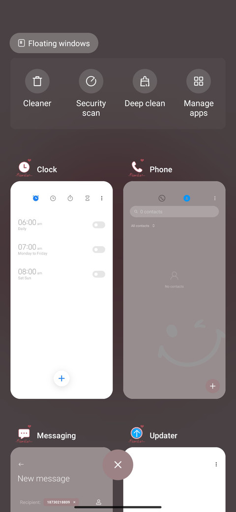 Pink smiling face screenshot