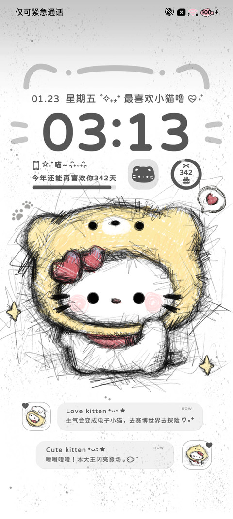 涂鸦 潦草头套小猫 screenshot