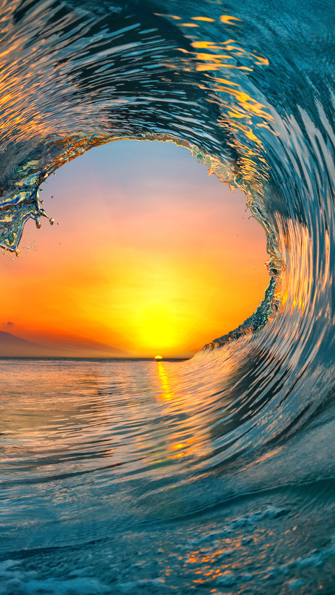 Sunset Sea Water Ocean Wave screenshot
