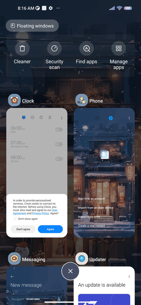 Winter coffee cat screenshot