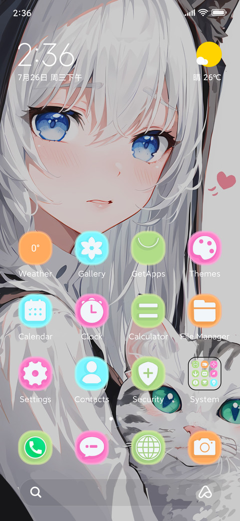 Girl and White Cat screenshot