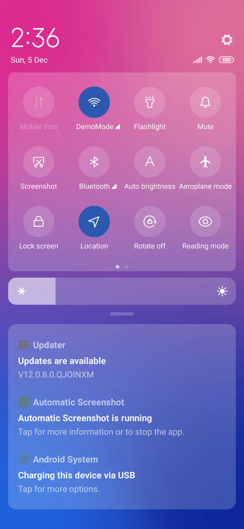 Gradient color screenshot