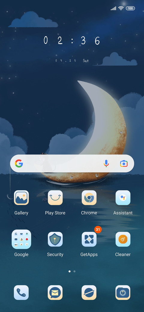 Starry sky kitty screenshot