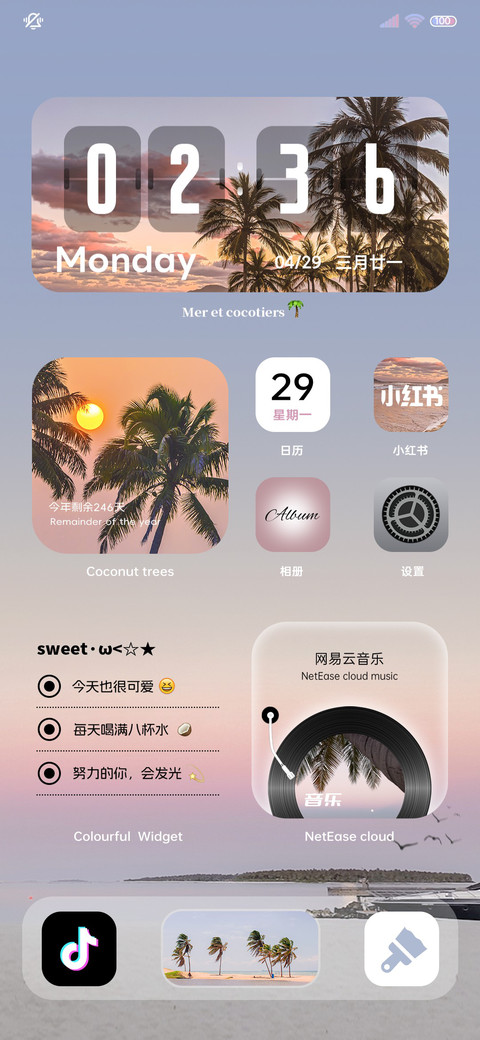 ins风 椰树岛屿 screenshot