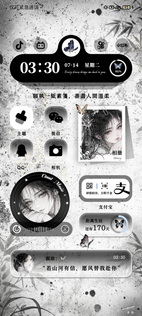 OS 国风墨影惊鸿 screenshot