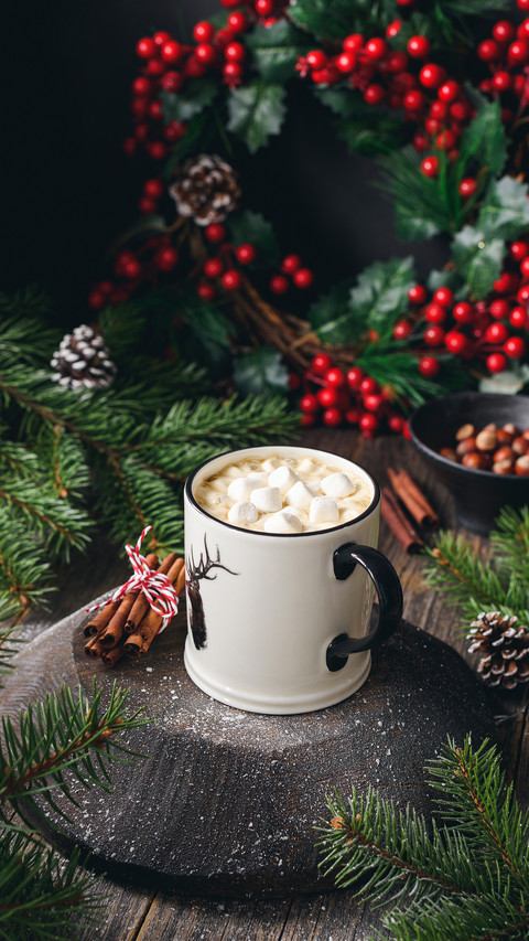 Hot chocolate with marshmallows and cinnamon cozy screenshot