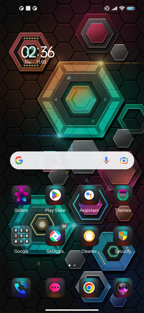 Colored hexagon screenshot