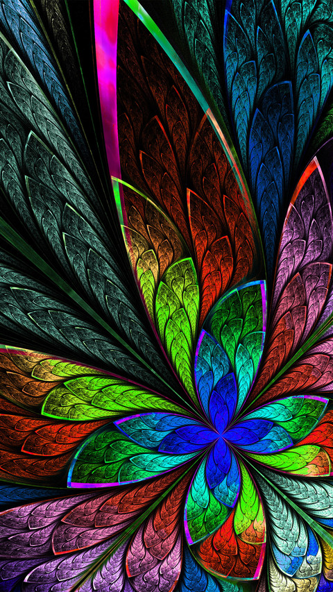 Colorful fractal flowers screenshot