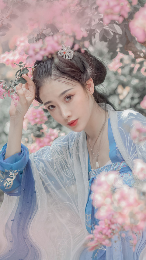 一袭蓝色纱裙的她 screenshot