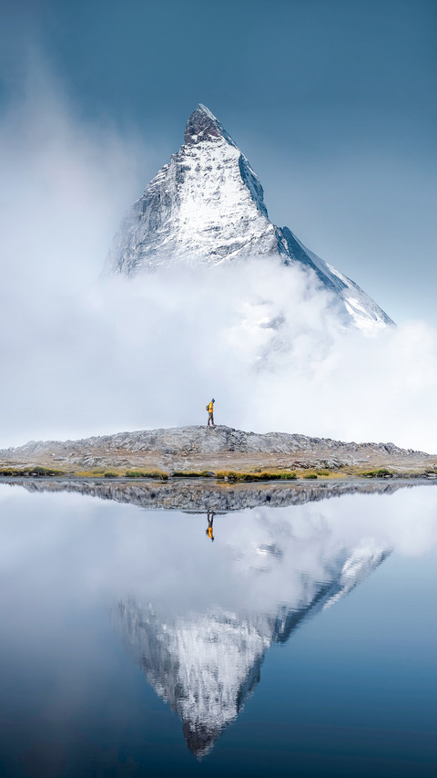Hiker Man Walks Alone Through the Incredible Swiss Alps screenshot