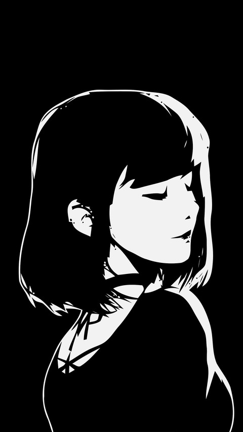 Black and white anime girls screenshot