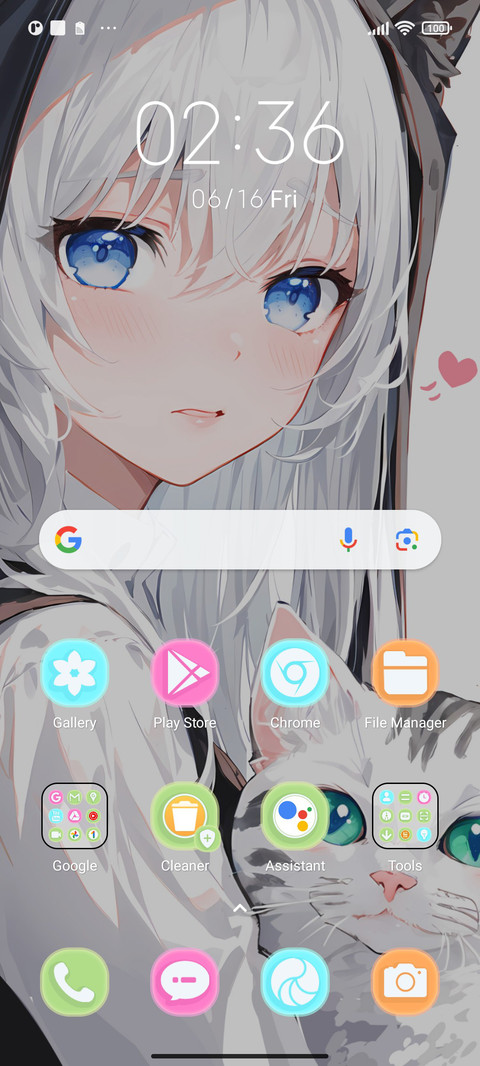 Girl and White Cat screenshot