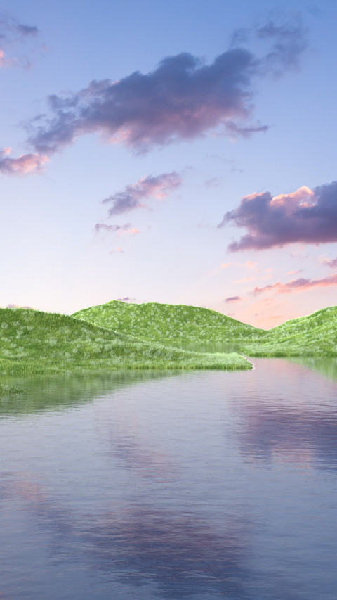 Grassland lake water screenshot