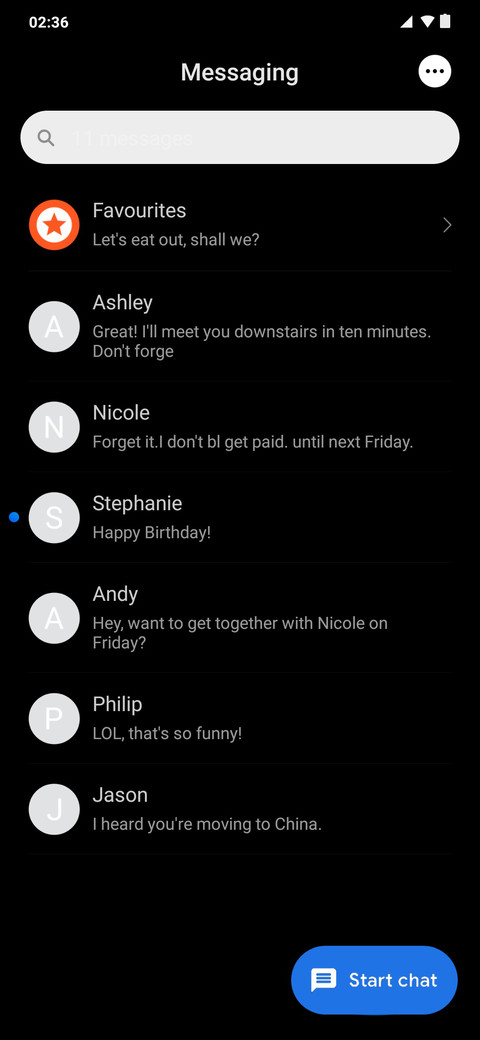OxygenOS dark screenshot