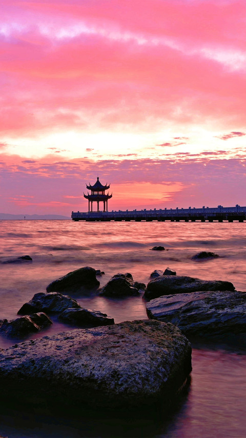 The morning glow at the wanghu pavilion screenshot