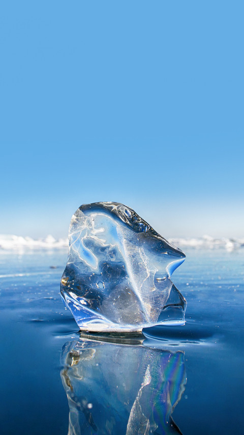 Transparent Ice Block at Frozen Surface screenshot