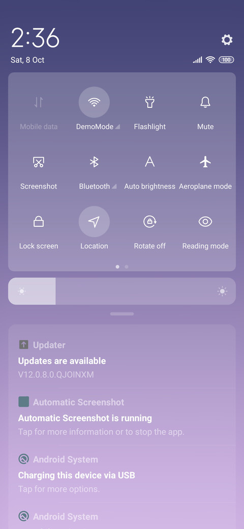 Simple light screenshot