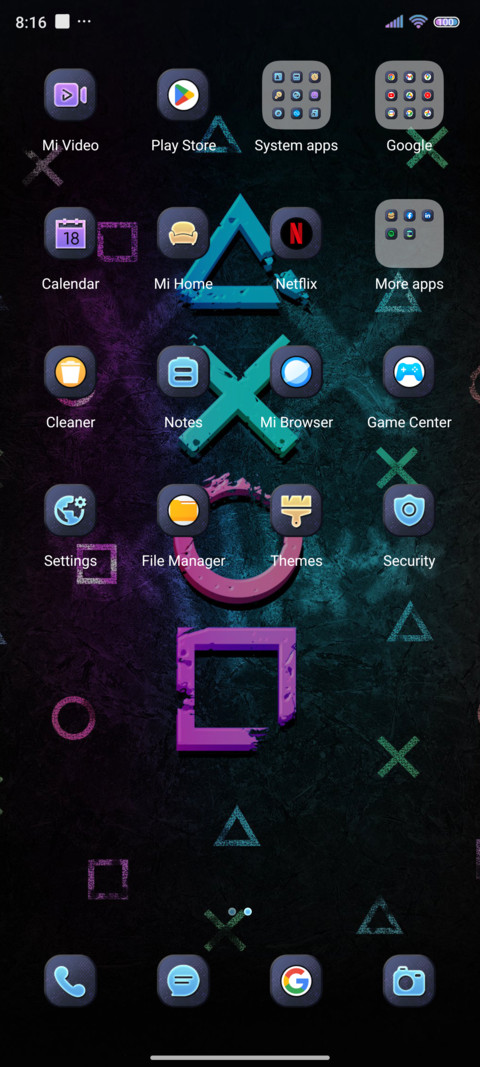 Colorful symbols screenshot