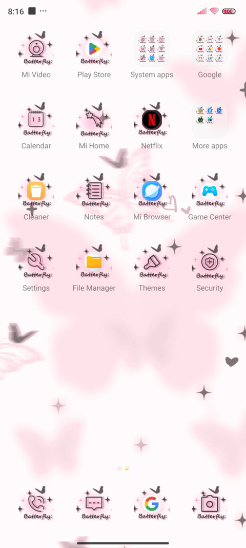 Pink butterfly screenshot