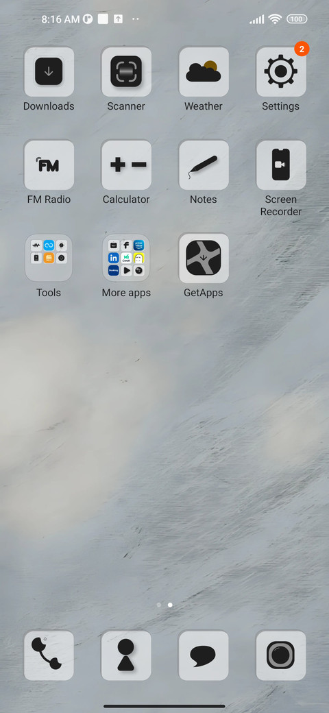 gray icons screenshot