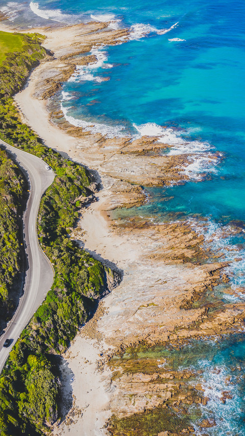 Aerial view of coastal roads screenshot