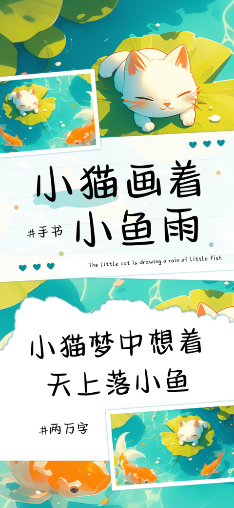 小猫画着小鱼雨 screenshot