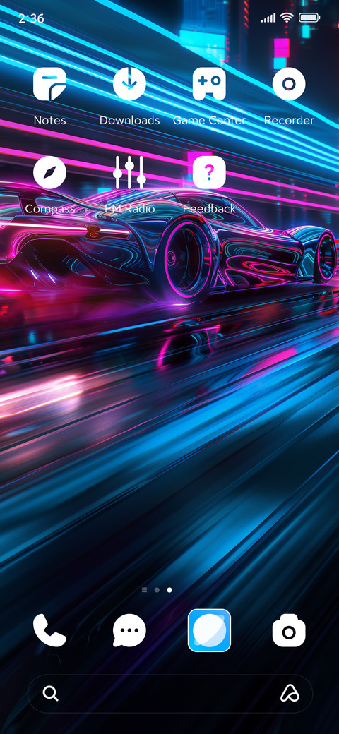 Neon sports car screenshot