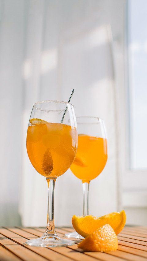 Glasses of Aperitif drink on the terrace table screenshot
