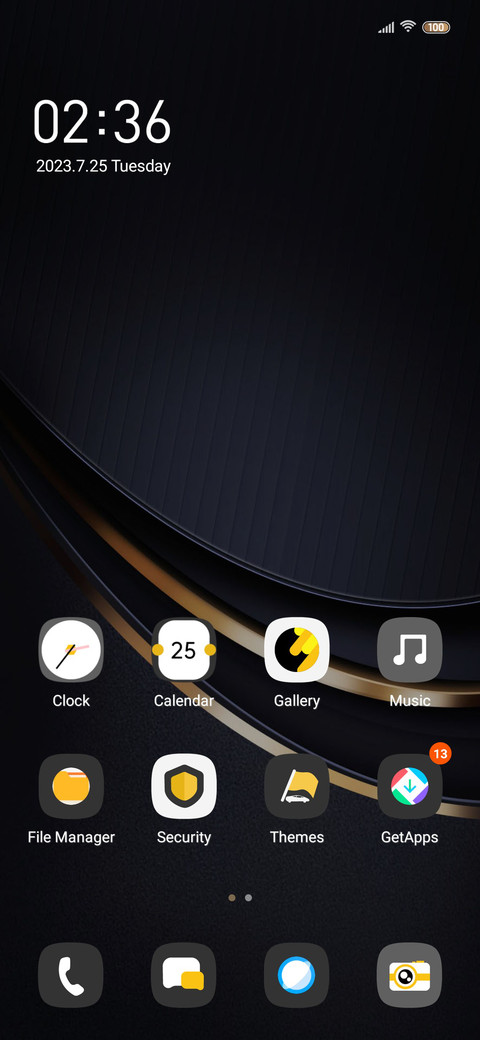 Simple blue gold screenshot