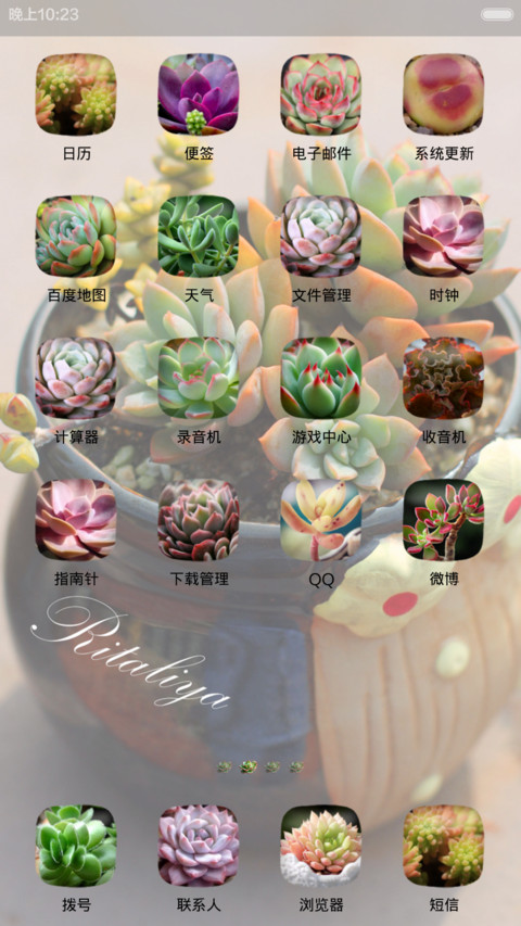 多肉主题2（多锁屏+全图标覆盖） screenshot