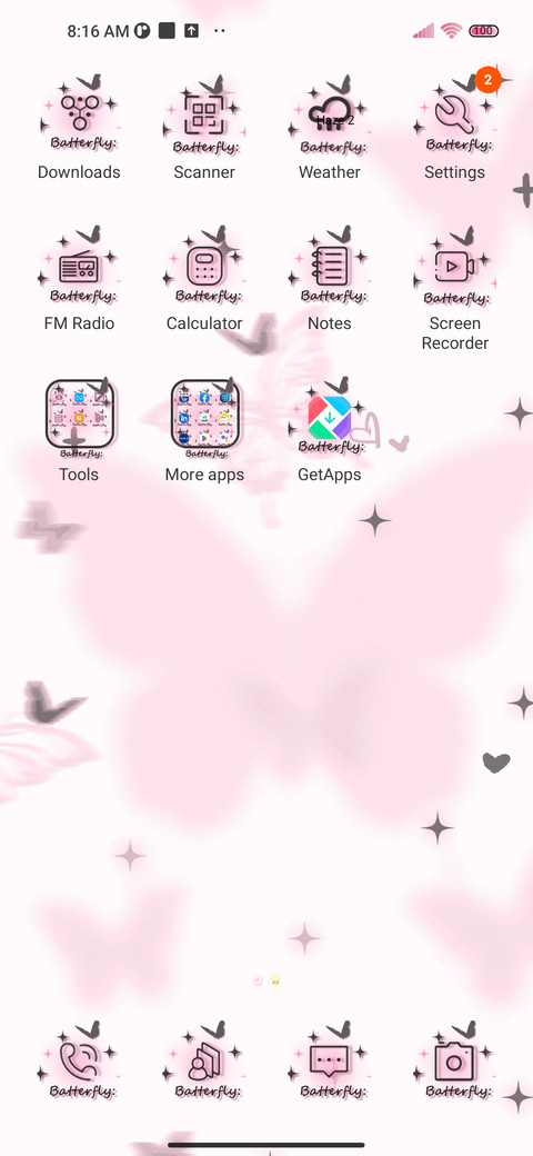 Pink butterfly screenshot