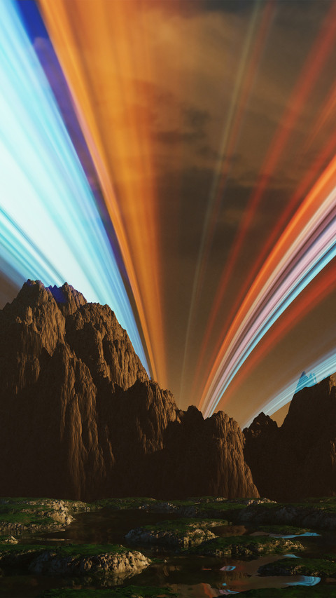 The light trails on the mountains screenshot