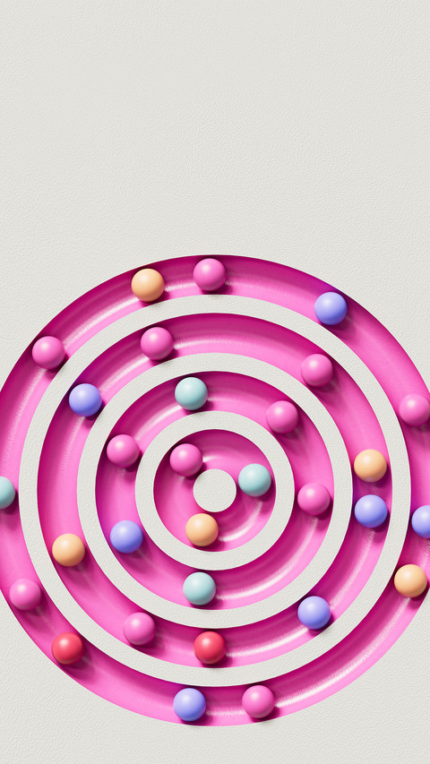 A sphere rolling along a pink path screenshot