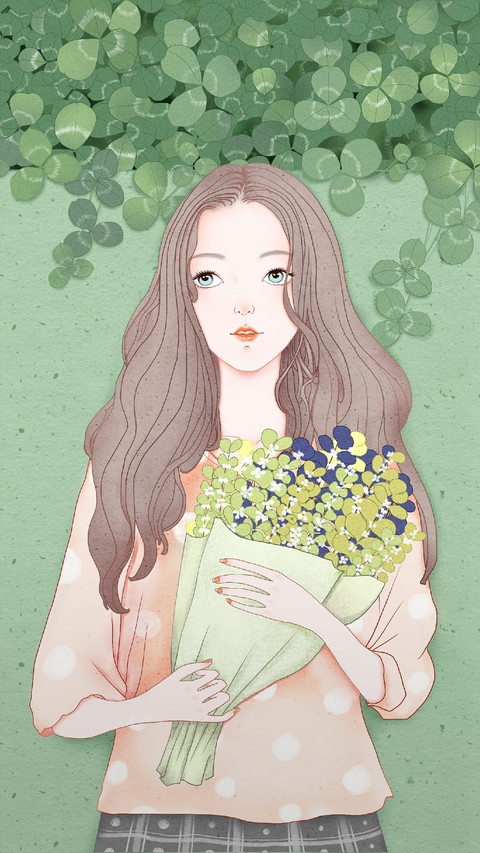 Beautiful Girl Holding Flowers screenshot
