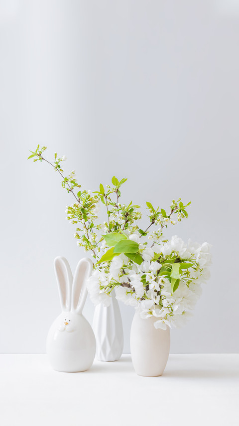 Spring Flowers in a Vase on a Light Background screenshot