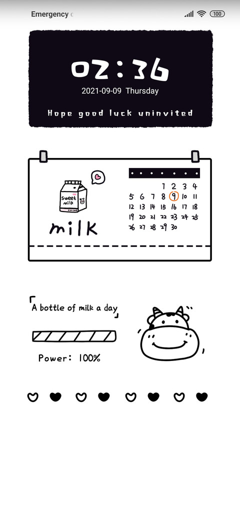 Milk calendar screenshot