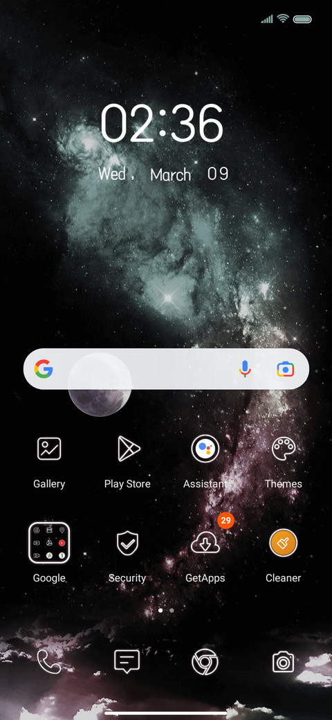 Simple starry sky screenshot