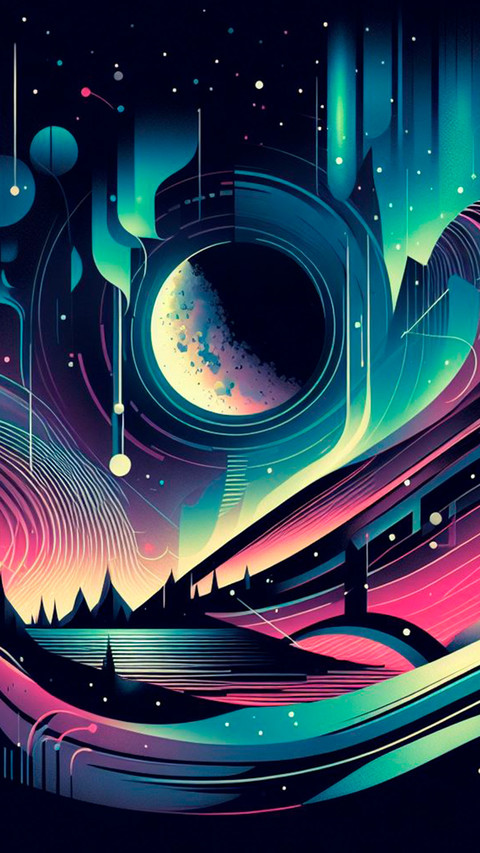 abstract colorfull IA mountain screenshot