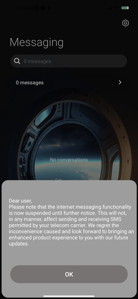 Empty window screenshot